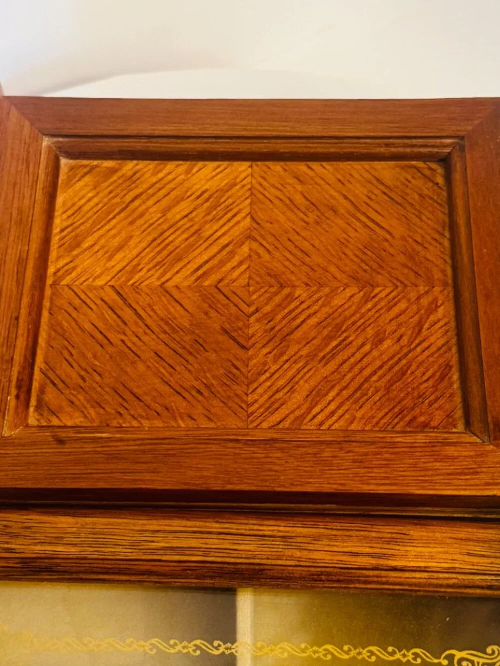 MCM London Leather Wooden Jewelry Box 9.5 Valet Case Inlaid Divided Storage